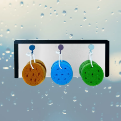 שלושה ספוגי רחצה פלוס מתלה מראה 55 שח